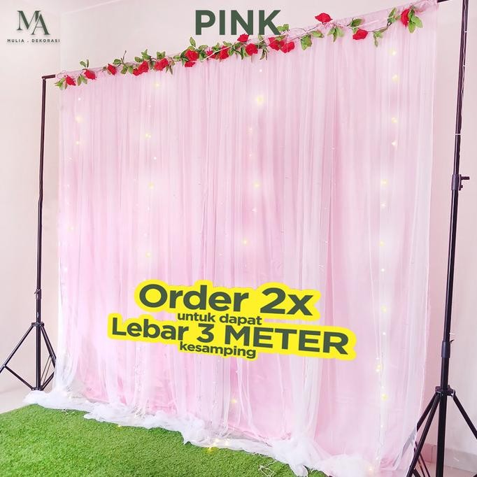 Spesial Kain Dekorasi Backdrop Tiang Abutai Tile Sudah Dijahit Lamaran Nikahan