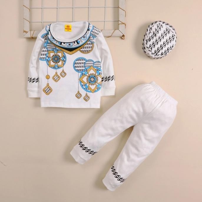 Produk Baru Setelan Baju Koko Anak Bayi Laki Laki Cowok Usia 6 - 18 Bulan Lebaran