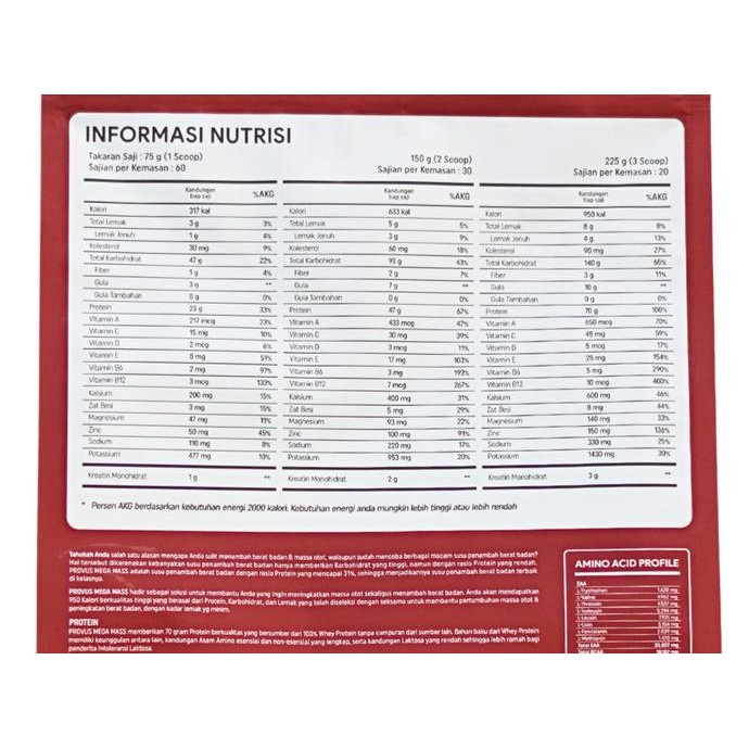 Provus Mega Mass 10 Lbs Susu Gainer Protein Penambah Berat Badan Original Dan Terpercaya