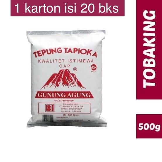 

TEPUNG TAPIOKA GUNUNG AGUNG 500 GRAM (1 KARTON ISI 20 BKS)