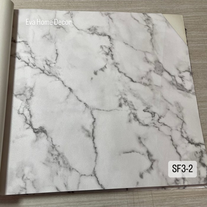 Wallpaper Dinding Premium Motif Granit,Warna Putih ,Coklat Susu, Krem