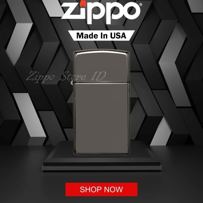 Baru Korek Api Zippo Slim Black Ice 20492 Original Made In USA