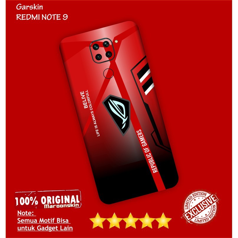 

Terlaris Redmi Note 9 Garskin Stiker Custom Case Laminasi Tebal COD