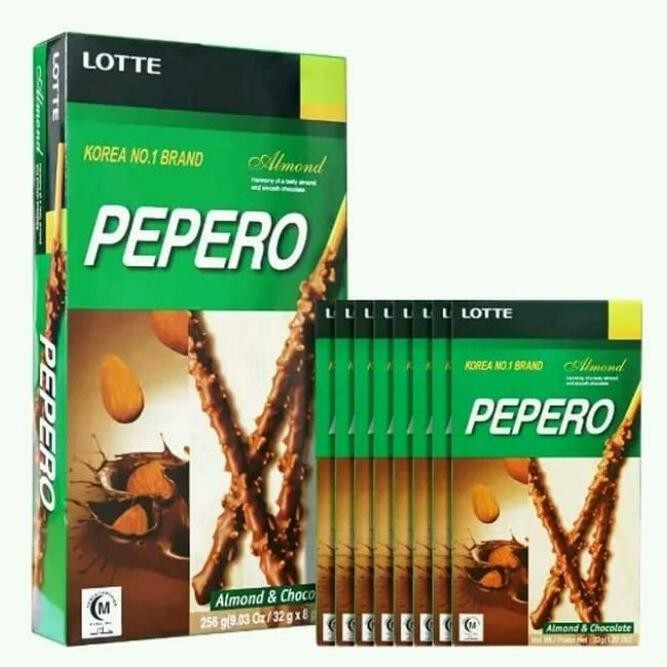 

Lotte Almond Pepero - Biskuit Salut Cokelat & Kacang Almond 256gr Berkualitas