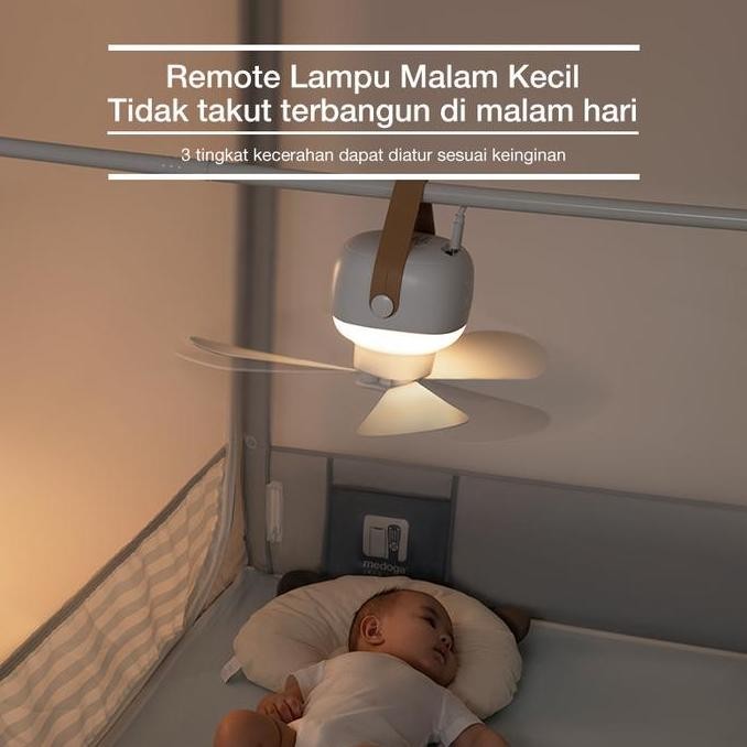 Medoga Lampu Kipas Angin Remote dan Lampu 2in1 Gantung dan Kelambu Medoga Kamar