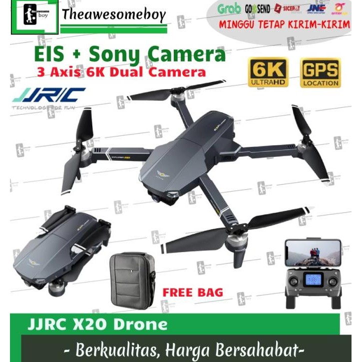 Promo JJRC X20 / G113 Drone 6k ESC 3 Axis Gymbal EIS Camera Sony GPS 5G Wifi COD