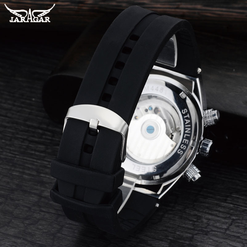 Jaragar Tpo Brand Automatic Self-wind Mens Watches Luxury Mechanical Watch Tourbillion Design Shock