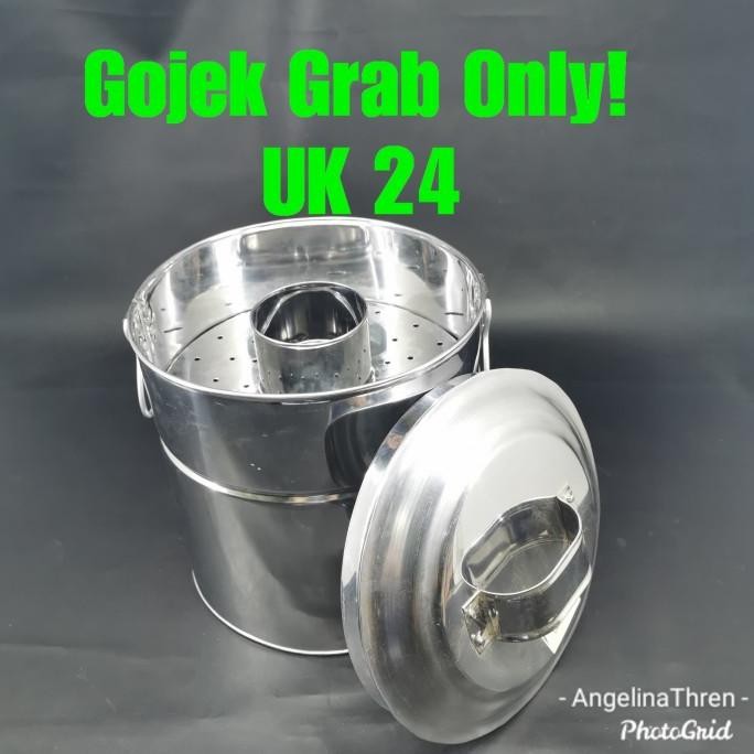 

New Panci Kukus Stainless 24Cm / Dandang Bakso 24Cm Gojek Grab Only
