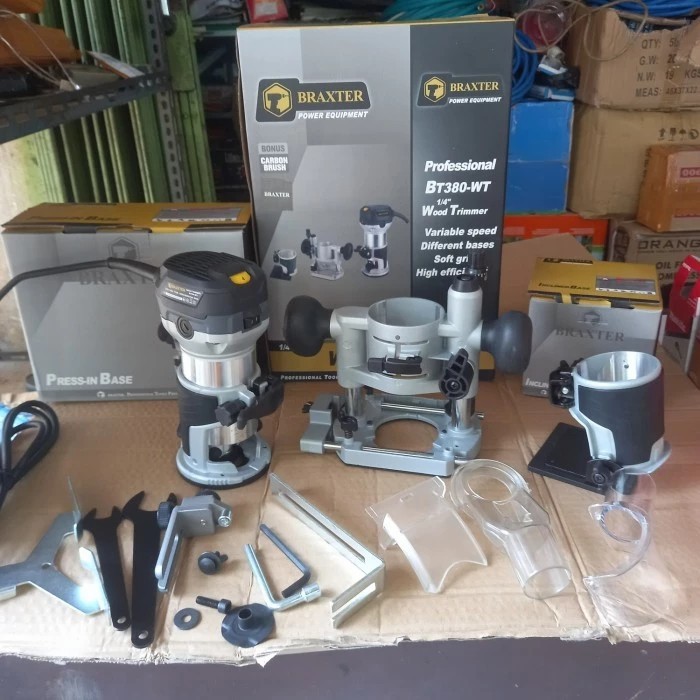 MESIN ROUTER PROPIL BISA GANTI DUDUKAN / WOOD TRIMMER BRAXTER BT380-WT