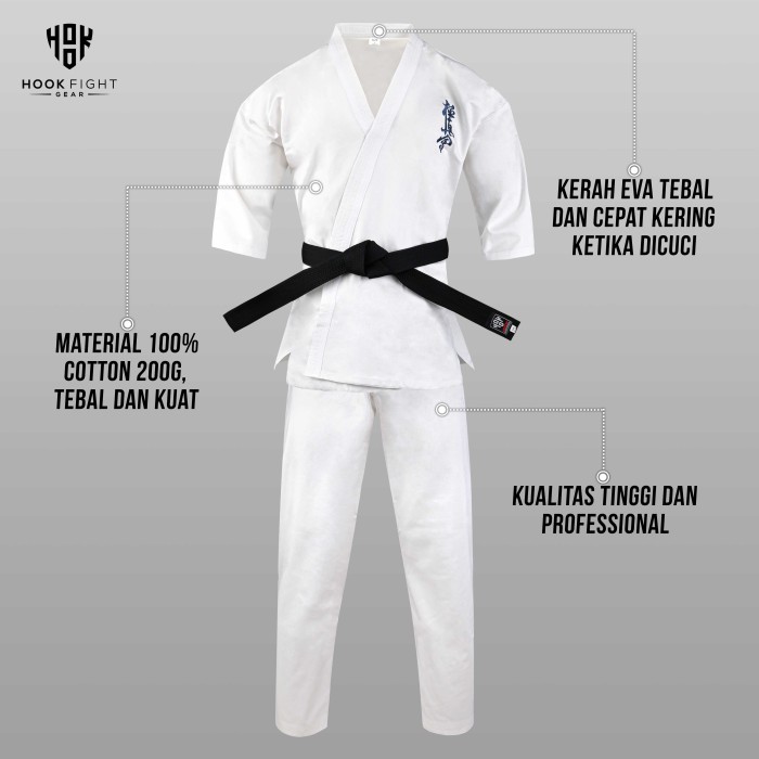 Promo.. Gi Kyokushin Hook Basic Gi Karate Kyokushin Baju Karate Baju Beladiri Karate Tebal