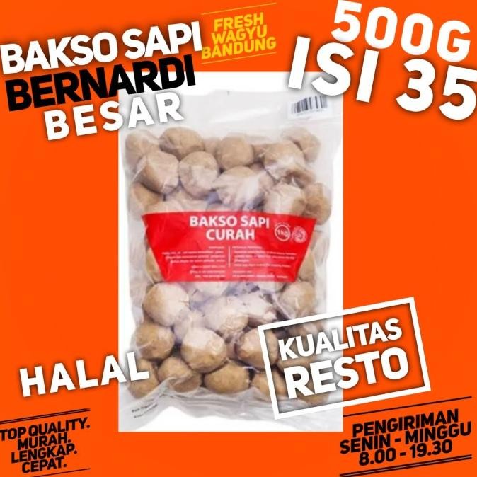 

New Bernardi Bakso Sapi Besar Curah Baso Halal Isi 35 Premium