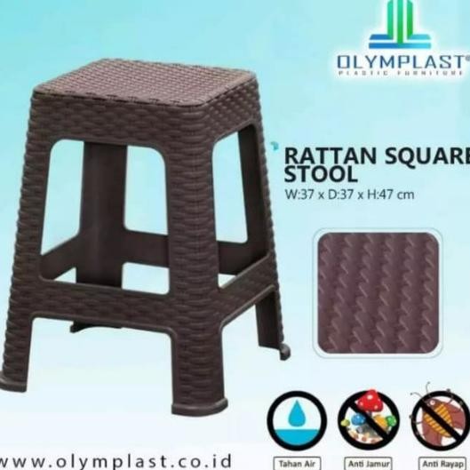 

New Olymplast Kursi Plastik Bangku Bakso Baso Motif Anyaman Rotan Rattan