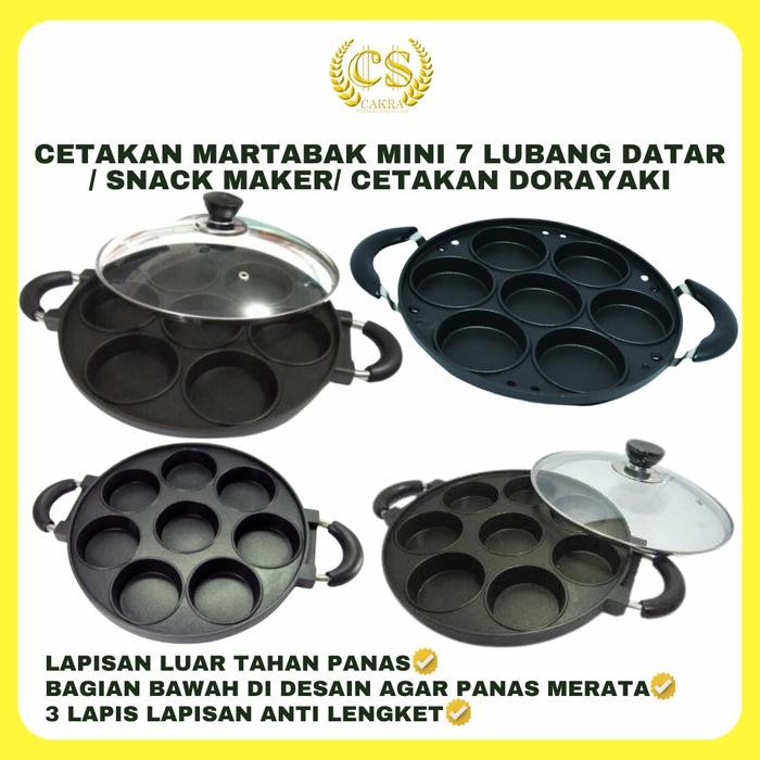 

TERLARIS CS CETAKAN MARTABAK MINI 7 LUBANG DATAR SNACK MAKER/ CETAKAN DORAYAKI