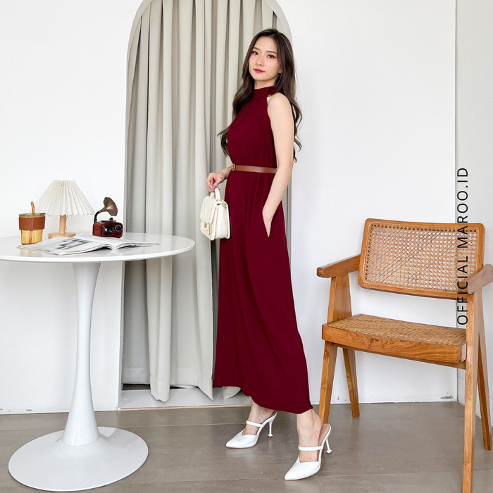 New Produk Maroo Kate Dress/Dress Wanita/Dress Korea Style/Dress Merah Maroon Xdh3