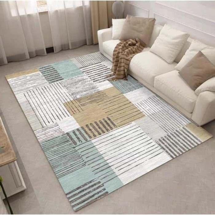 Terbaru Karpet Permadani Karpet Lantai Rumah Modern Motif Minimalis 160 X 210 Terlaris