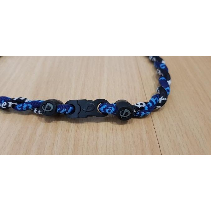 PHITEN TORNADO TITANIUM NECKLACE KALUNG PHITEN NAVY BLACK 18'' MRS04