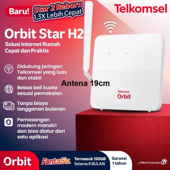 Grosir Telkomsel Orbit Star H2 Modem Wifi 4G Free 150Gb Penerus Orbit Star 2