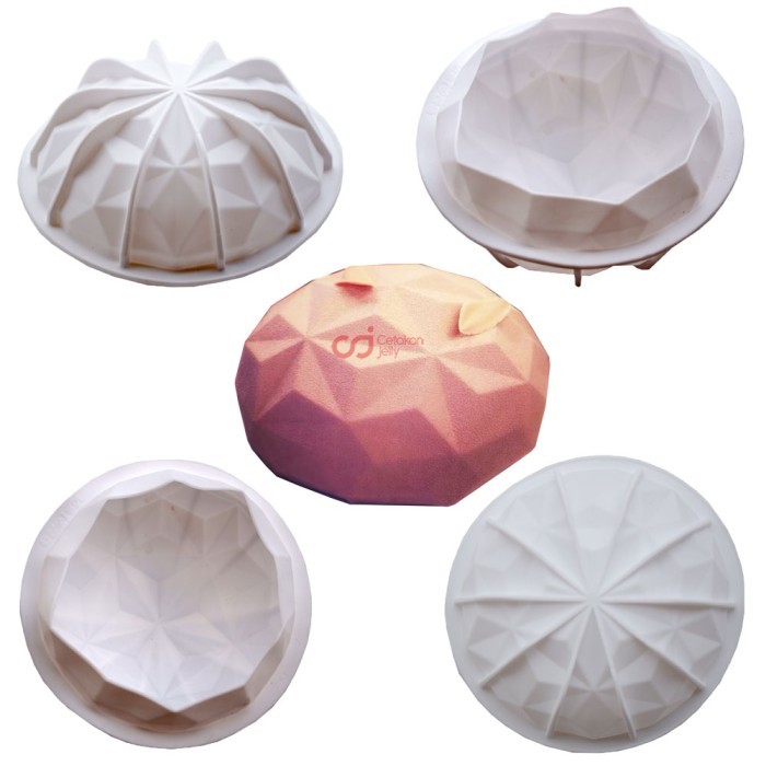 

BEST SELLER CJ CETAKAN SILIKON CAKE KUE PUDING JELLY ROUND DIAMOND BULAT MOUSSE PA
