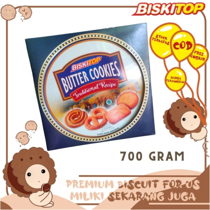 

New! BISKITOP - BUTTER COOKIES 700g Biskuit Kaleng Dus Biscuit Lebaran Idul Fitri