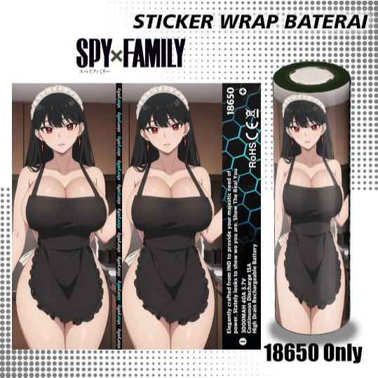 

Terlaris Storyelly Pelindung Baterai Stiker Wrap 18650 Waifu Yor Garskin Custom Case Laminasi Tebal COD