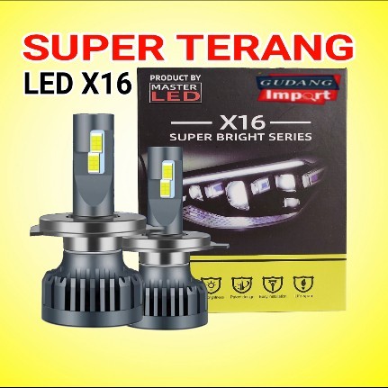 Lampu Led Mobil X16 H4 H11 H7 H1 H16 Super Terang