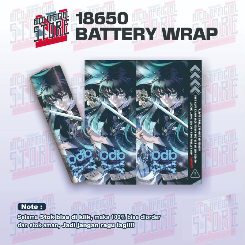 

Terlaris Markasdecal Pelindung Baterai Stiker Wrap 18650 Kimetsu Dan Anti Gores Garskin Custom Case Laminasi Tebal COD