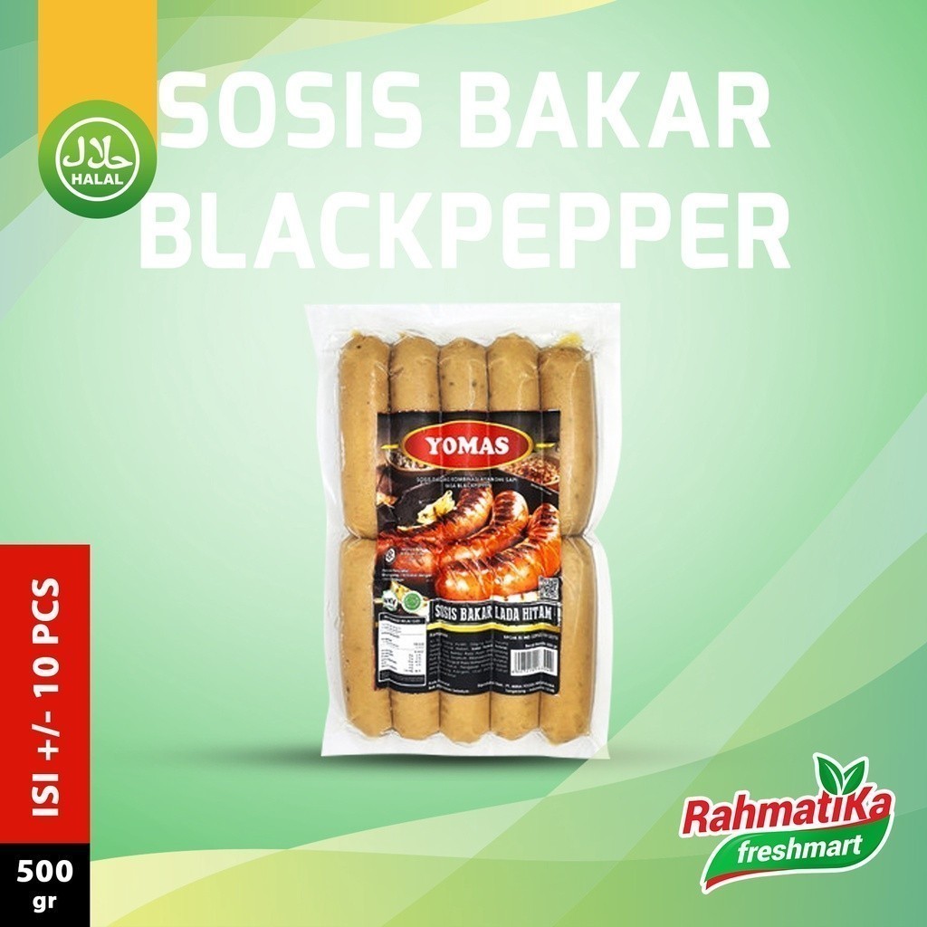 

Yomas Sosis Bakar Lada Hitam / Blackpepper 500 gr Isi 10 pcs