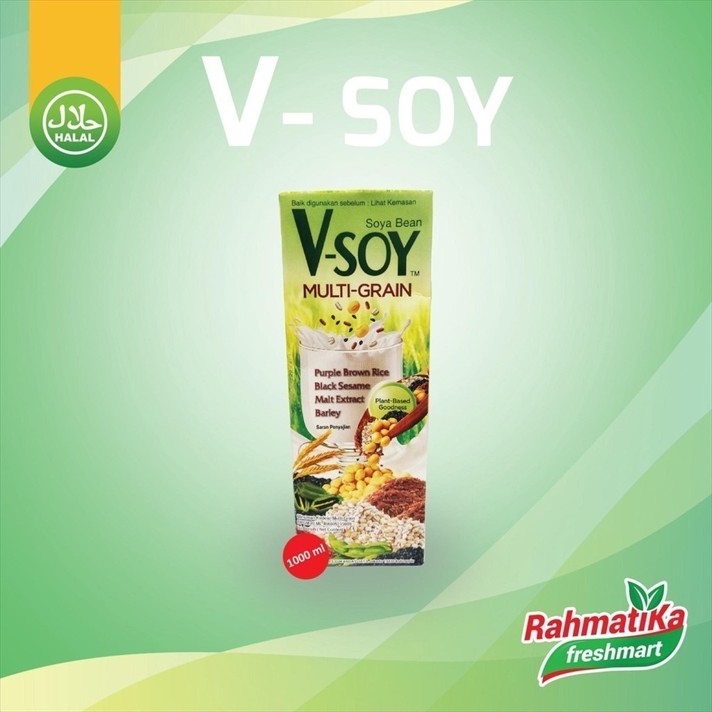 

Vsoy Multi Grain Susu Kedelai / V-Soy Soya Bean Milk 1 Liter