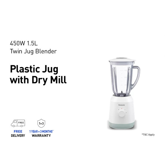 Panasonic Blender MX-EX1511WSP 1.5L Plastik - Dua Tingkat Kecepatan dan Pulse