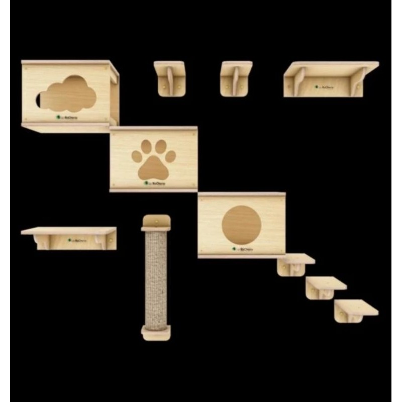 CAT WALL PLAYGROUND/CAT CONDO/BOX KUCING DINDING/AKSESORIS KUCING/TEPAT MAIN KUCING