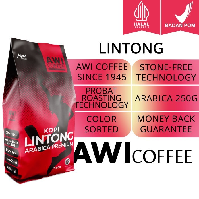

Awi Coffee Kopi Lintong 250Gr Arabica Roasted Coffee Beans Grade 1