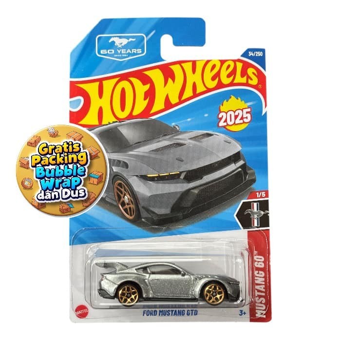 HOTWHEELS FORD MUSTANG GTD SILVER 60TH ANNIVERSARY LOT B 2025