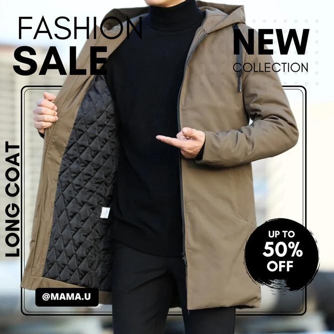 Jaket Jubah Korea Pria / Jubah Musim dingin Jumbo Terbaru PUNK