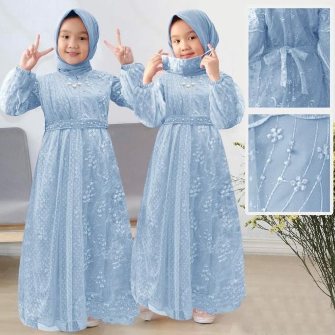 Gamis anak perempuan muslim model terbaru gaun pesta anak maxi adila