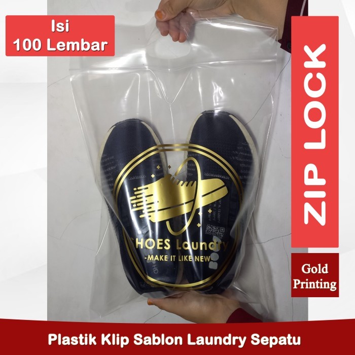 Plastik Sepatu Laundry Klip Zip Lock