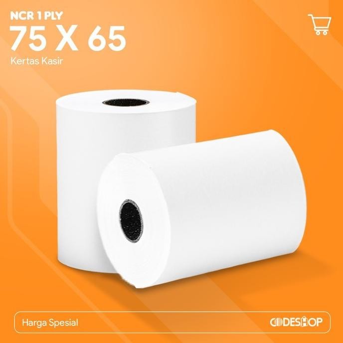 

Kertas NCR 75x65 1Ply Struk Kasir Printer 75 x 65 100 Roll 1 Rangkap