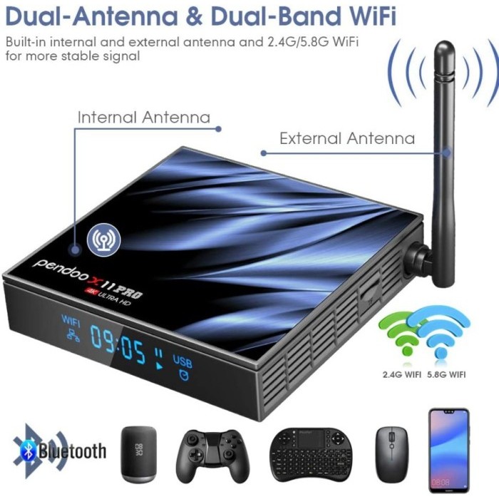 ANDROID TV BOX PENDOO X11 PRO RAM 4G ROM 64G ANDROID 10 ALLWINER H616