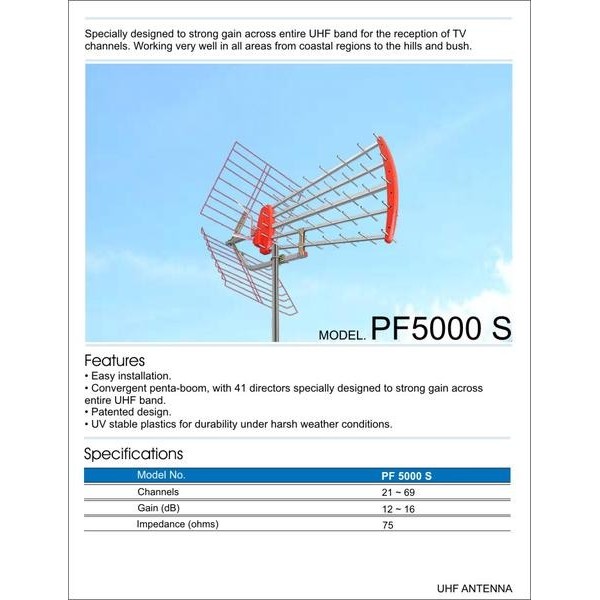 ANTENNA LUAR UHF PF-5000/PF-GOCENG MANDRA ASLI