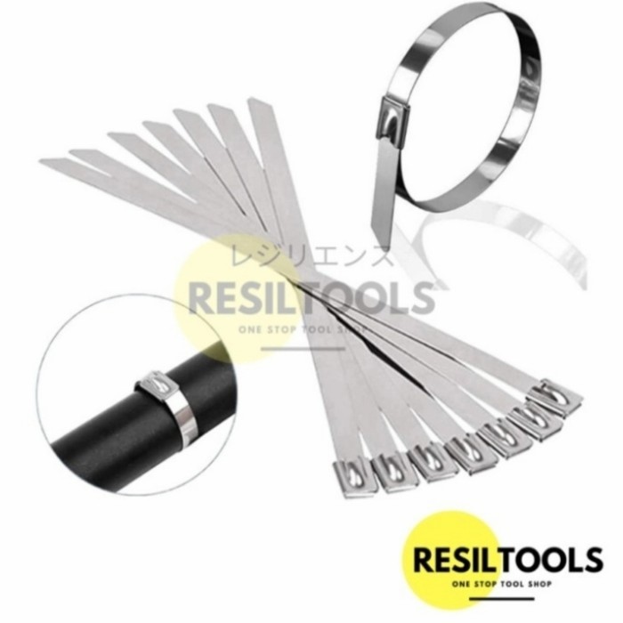 

Cable Ties Stainless Resiltools 30 Cm Isi 100 Pcs Kabel Ties Self Lock