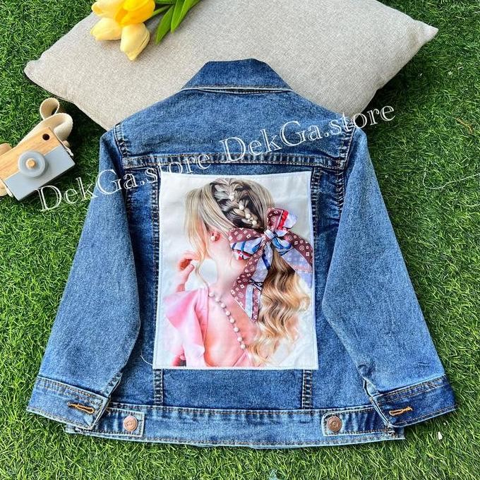 Promo Jaket jeans motif pita jaket jeans anak perempuan korean style couple jaket ibu dan anak COD