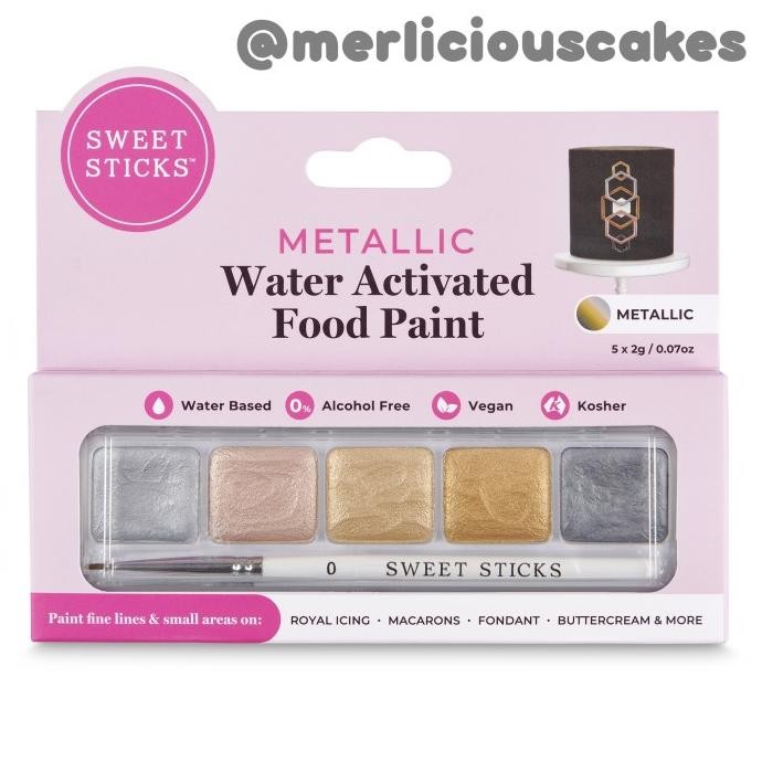 

Promo Metallic Mini Palette Sweet Sticks Edible Art Paint Cake Kue COD