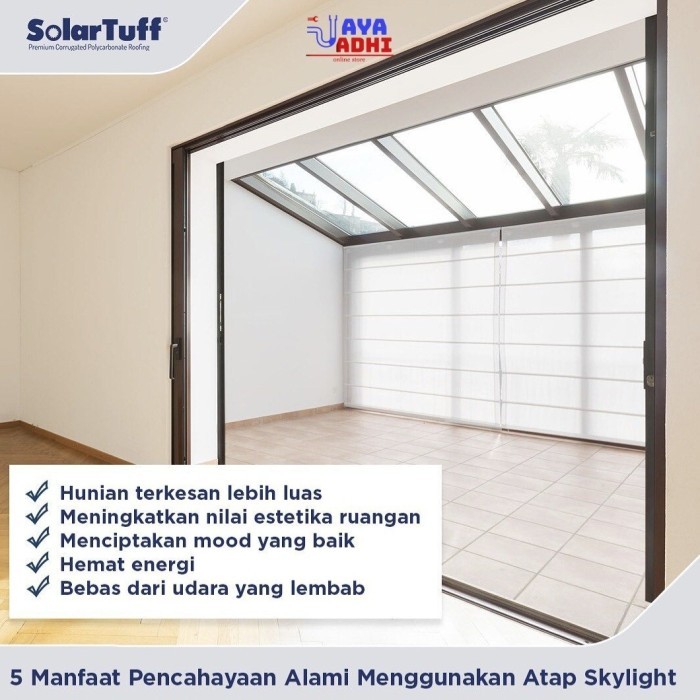 BEBAS ONGKIR - Solartuff Flat 3mm Atap UV Bening / Atap Kanopi Transparan Policarbonate