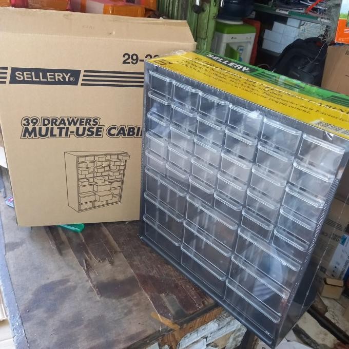 Promo Sellery Rak Penyimpanan Komponen Baut 39 Slot Bahan Mika