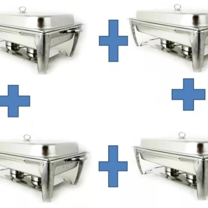 Grosir Pemanas Segi Prasmanan Jumbo Paket Hemat 4Set / Square Chafing Dish