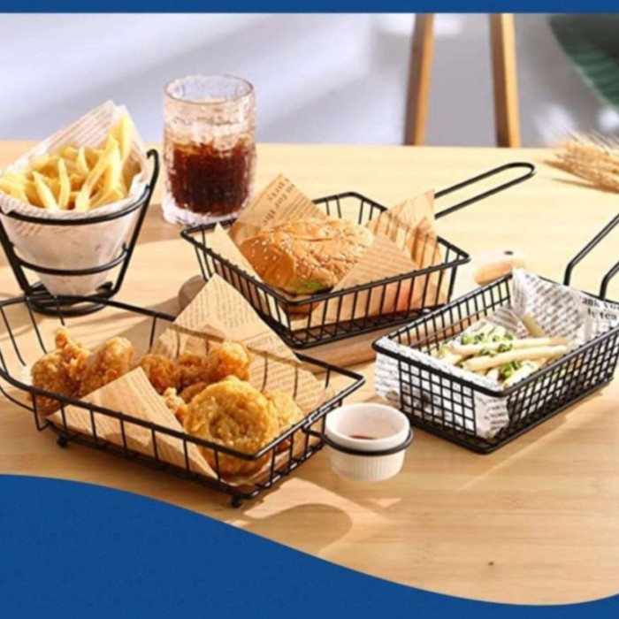 

TERMURAH Serving basket for fries chips burger / keranjang saji untuk cafe