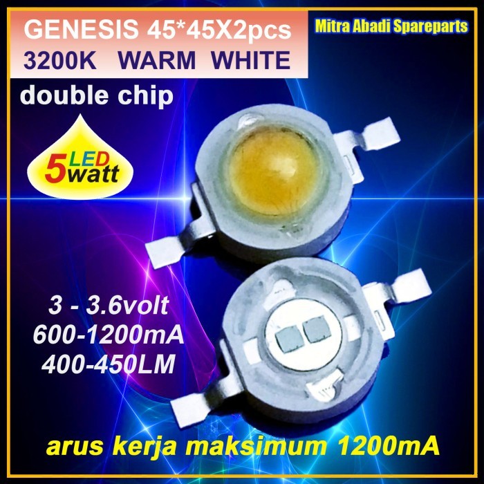 

KOMPLIT HPL 5W/High Power LED 5 Watt 2/Double Chips Genesis Warm White 3200K