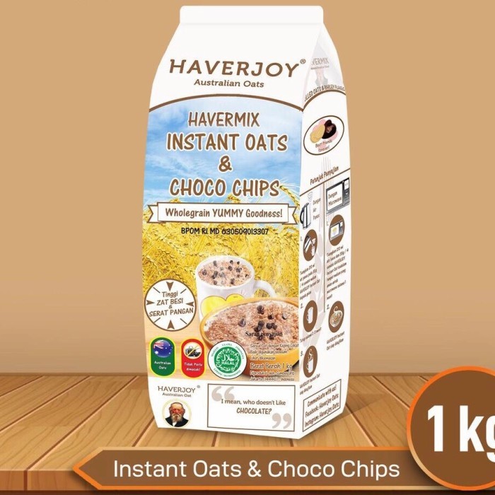 

BERGARANSI Haverjoy Havermout Instant & Choco Chips 1KG / Havermix Oats putih