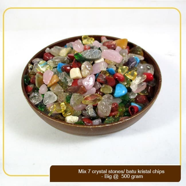 

CUCI GUDANG Mix 7 crystal stones/ batu kristal chips 500 gram