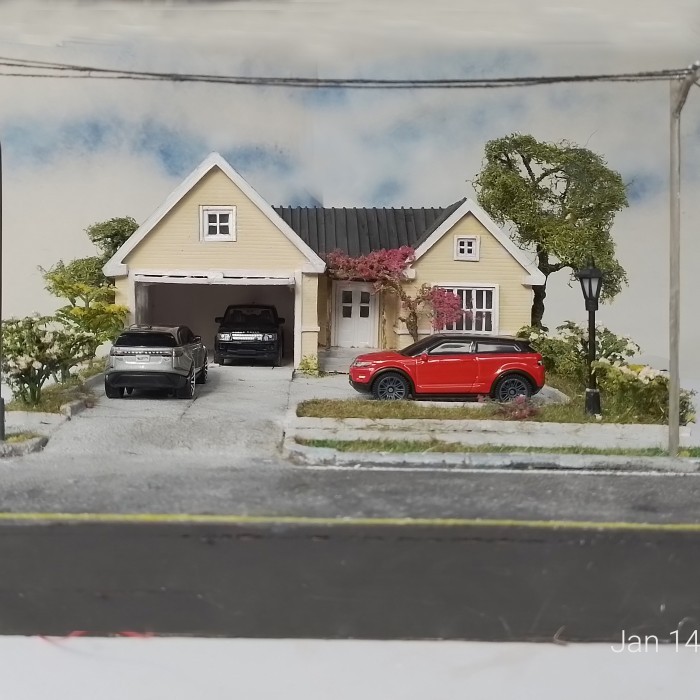 Diorama Rumah American Style : Type- B Hotwheels,Tomica,Skala 1/64 - Pre Order