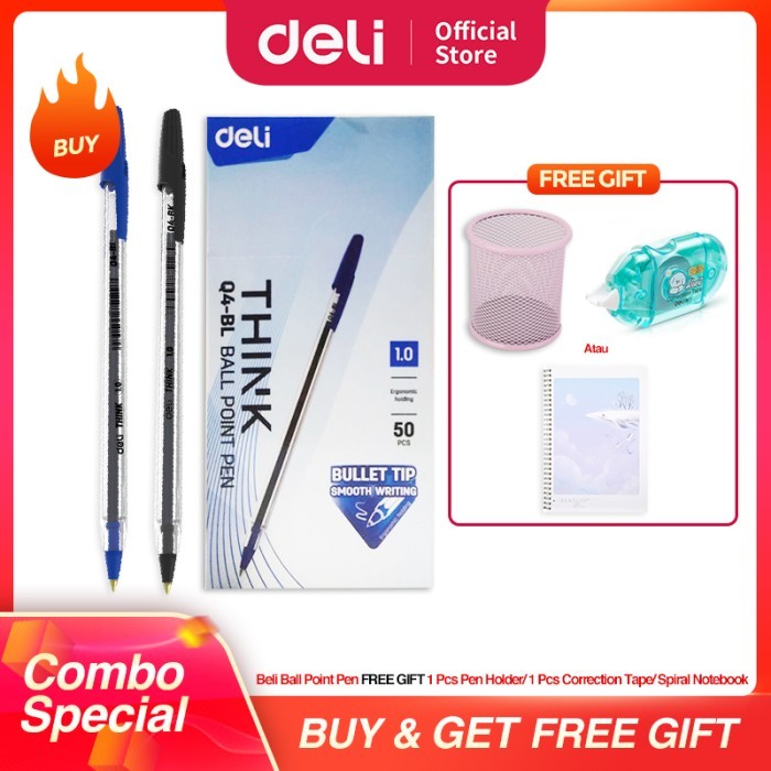 

COMBO SUPER HEMAT (Deli Ballpoint Pen / Pulpen Bolpoin)